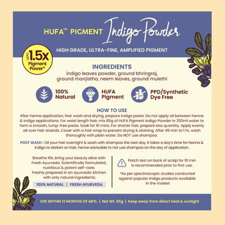 Nat Habit Indigo Powder For Hair | Black Color | 100% Natural (85G)