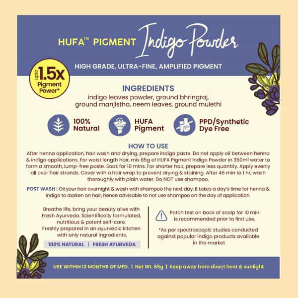 Nat Habit Indigo Powder For Hair | Black Color | 100% Natural (85G)