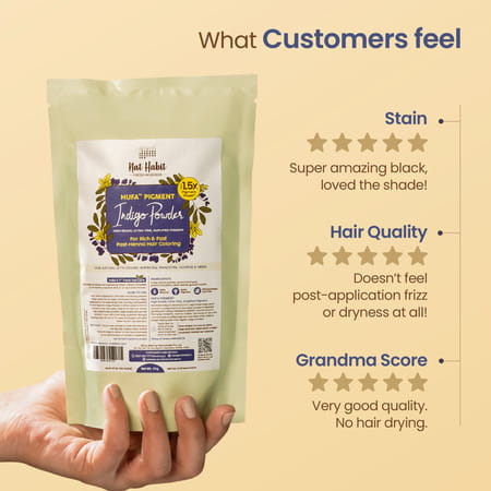 Nat Habit Indigo Powder For Hair | Black Color | 100% Natural (85g)