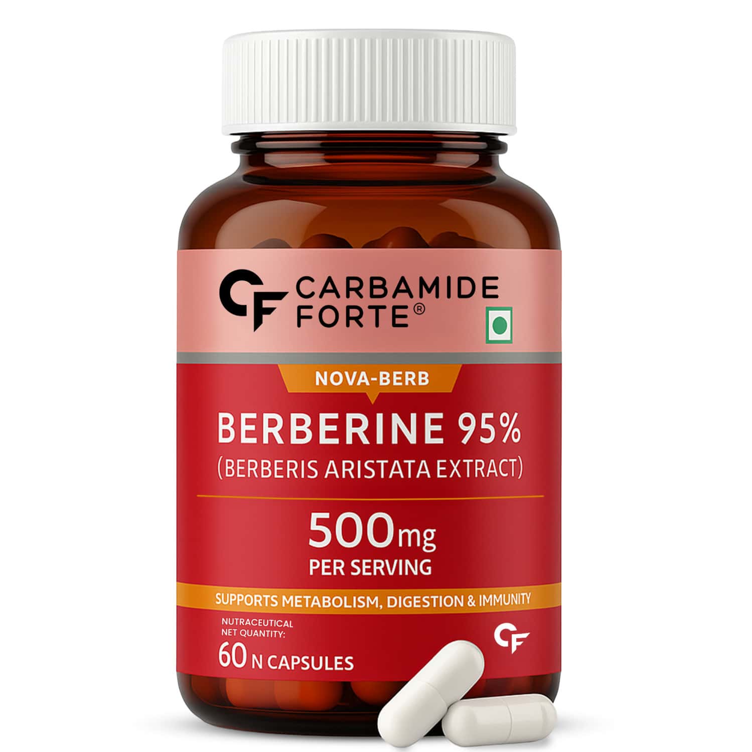 Carbamide Forte Berberis Berberine With Milk Thistle & Cinnamon | 60 Veg Capsule