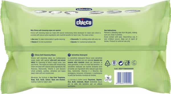 Chicco Baby Wipes Fliptop Packet Of 72