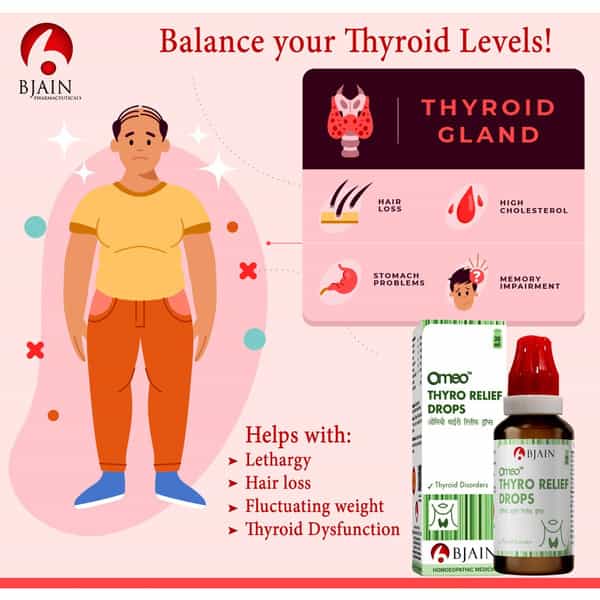 Bjain Omeo Thyro Relief Drops | Thyroid-Stimulator Formula - 30Ml