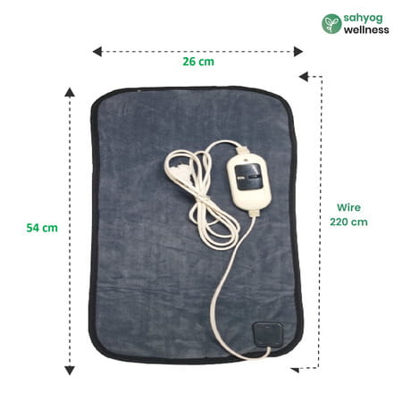 Sahyog Wellness Velvet Orthopaedic Pain Reliever Electric Heating Pad Xxl Size (Grey)