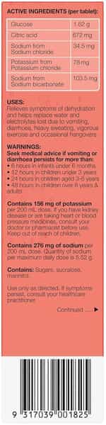 Hydralyte Effervescent Electrolyte Tablets | Adults | Peach | 20 Tablets