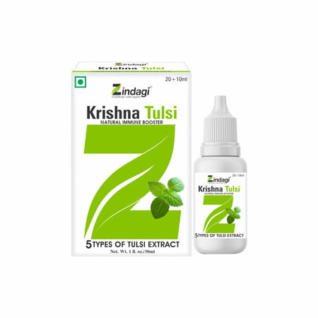 Zindagi Krishna Tulsi Liquid Extract|Natural Antioxidants Helpful In Cough Cold |30 Ml|Pack Of 2