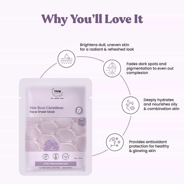 Tnw The Natural Wash Glutathione Face Sheet Mask | Brightening For Oily Skin 20 Gm