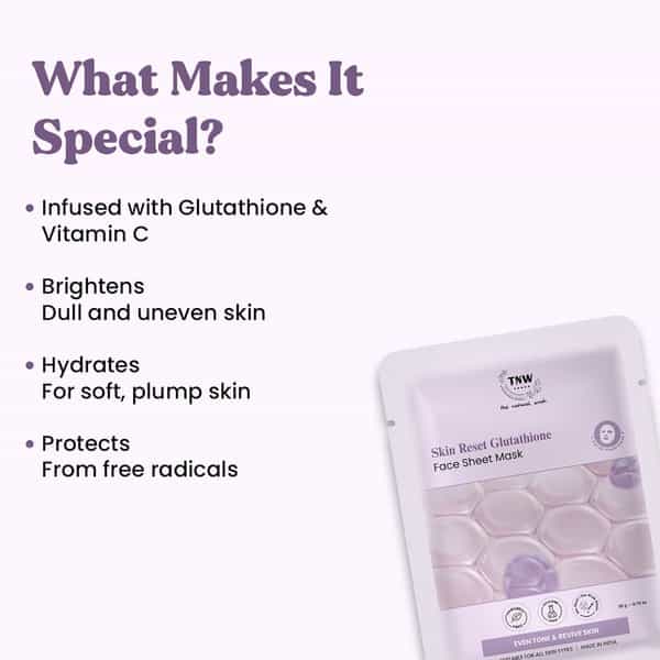 Tnw The Natural Wash Glutathione Face Sheet Mask | Brightening For Oily Skin 20 Gm