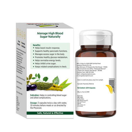 Goodcare Diabet Guard 120 Caps | Ayurvedic Blood Sugar Support With Karela | Methi | Neem & Herbs