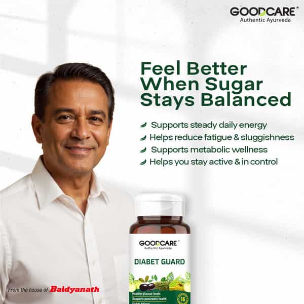 Buy GOODCARE DIABET GUARD 120 CAPS | AYURVEDIC BLOOD SUGAR SUPPORT WITH KARELA | METHI | NEEM & HERBS Online & Get Upto 60% OFF at PharmEasy