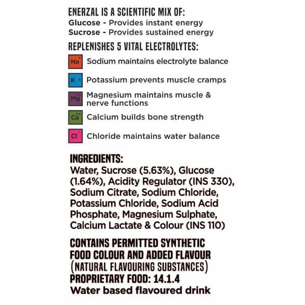 Enerzal Energy Drink Orange Flavour Liquid 500Ml