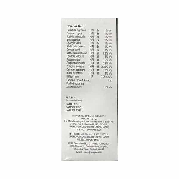 Sbl Stobal Cough Syrup 500 Ml
