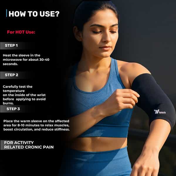 Upurfit Hot & Therapy Cold Compression Sleeve For Elbow | Shins 360 Wearable Icepack For Pain Relief