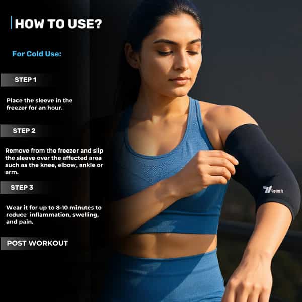 Upurfit Hot & Therapy Cold Compression Sleeve For Elbow | Shins 360 Wearable Icepack For Pain Relief