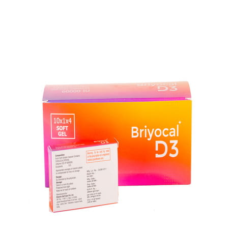 Briyocal D3 60k - Vitamin D3 (Choleclaciferol) 60000 Iu - 4 Caspules For Once A Week Use