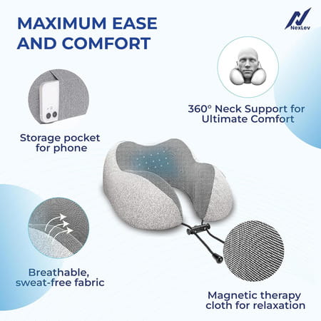 Nexlev Travel Neck Pillow Np-02 | Dark Grey