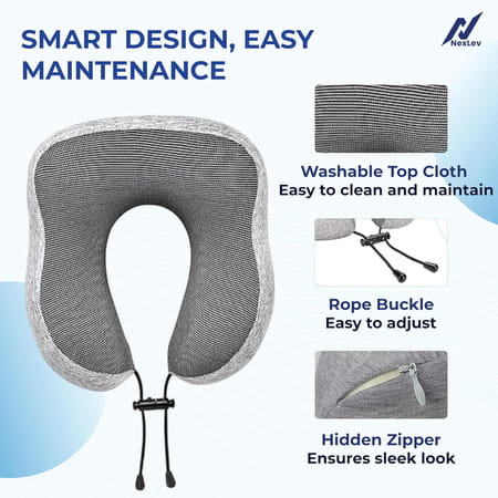 Nexlev Travel Neck Pillow Np-02 | Dark Grey