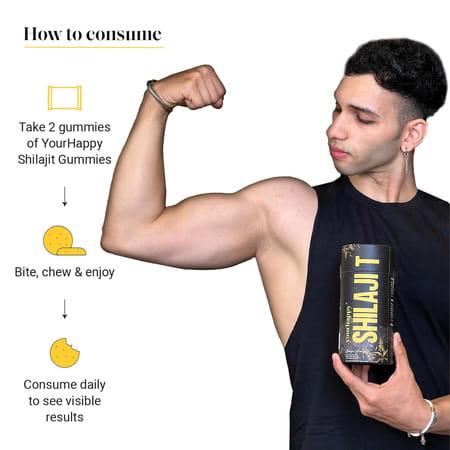 Yourhappylife Pure Himalayan Shilajit Gummies With 70% Fulvic Acid & 80 Plus Minerals - 60n