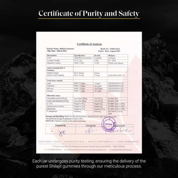 Yourhappylife Pure Himalayan Shilajit Gummies With 70% Fulvic Acid & 80 Plus Minerals - 60N