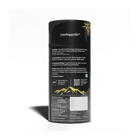 Yourhappylife Pure Himalayan Shilajit Gummies With 70% Fulvic Acid & 80 Plus Minerals - 60n