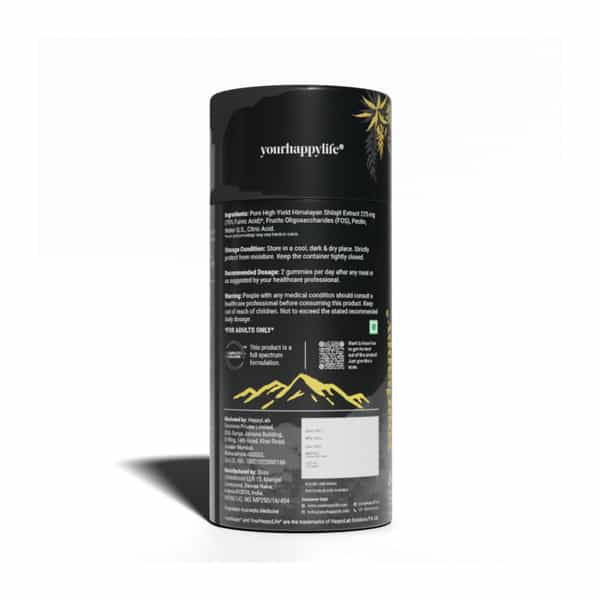 Yourhappylife Pure Himalayan Shilajit Gummies With 70% Fulvic Acid & 80 Plus Minerals - 60N