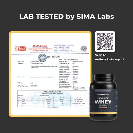 Nutrabay Gold 100% Whey Protein Isolate|26g Protein|Muscle Support & Recovery|Cold Coffee | 1 Kg