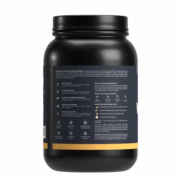 Nutrabay Gold 100% Whey Protein Isolate|26G Protein|Muscle Support & Recovery|Cold Coffee | 1 Kg