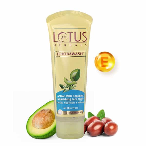 Lotus Herbals Jojobawash Active Milli Capsules Nourishing Face Wash 80G ( Pack Of 2 )