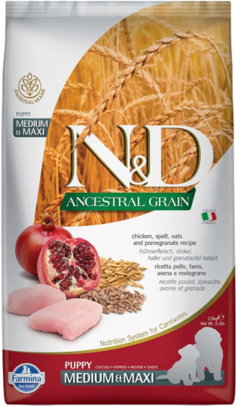 Farmina N&d Ancestral Grain Puppy Medium Maxi Dog Food | Chicken | Spelt | Oats & Pomegranate 2.5kg