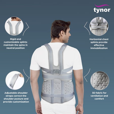 Tynor Taylor'S Brace Urbane Long Grey Universal Size 1 Unit