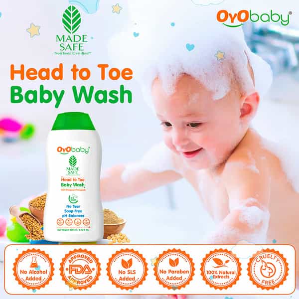 Oyo Baby Body Wash / Baby Daily Moisturising Bath For Delicate Skin Cream 200Ml