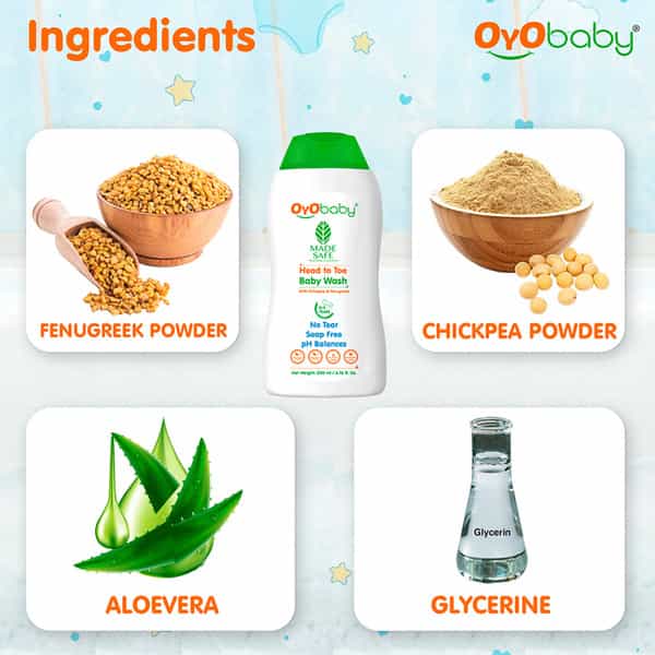 Oyo Baby Body Wash / Baby Daily Moisturising Bath For Delicate Skin Cream 200Ml
