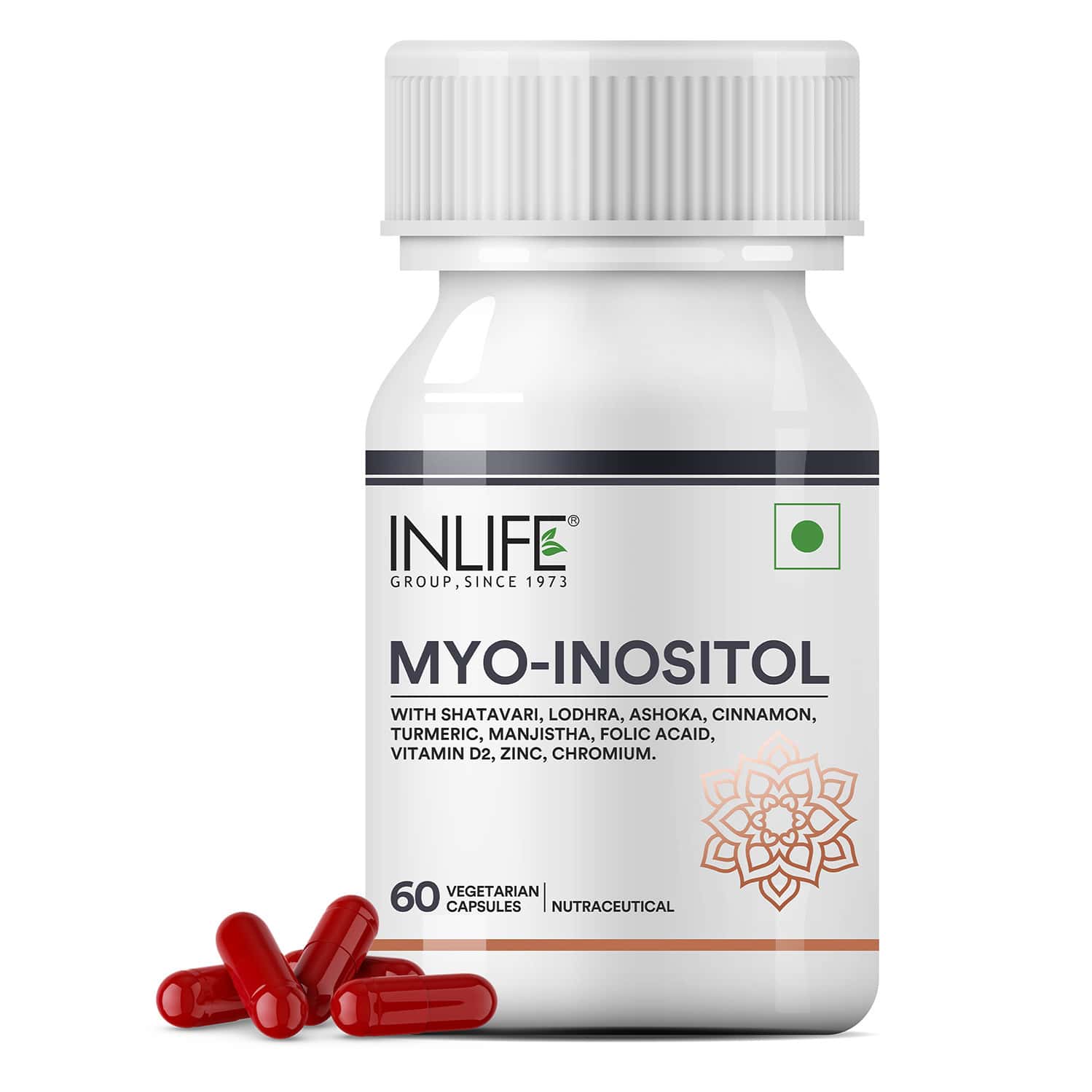 Inlife Myo Inositol Supplement - Shatavari | Zinc | Vitamin D - Balance For Women - 60 Veg Capsules