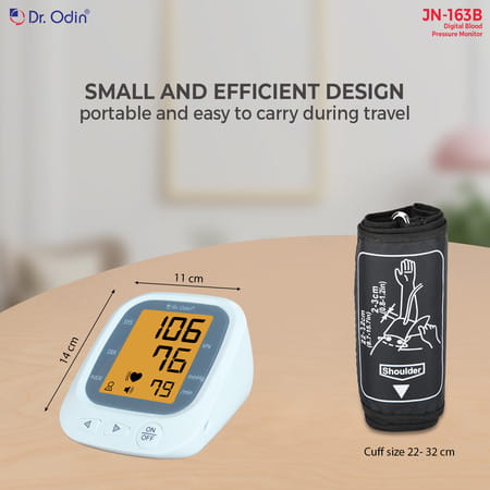 Dr. Odin Blood Pressure Monitor | Large Lcd Display|Voice Function|2 User|Usb Type-C | White Jn-163b