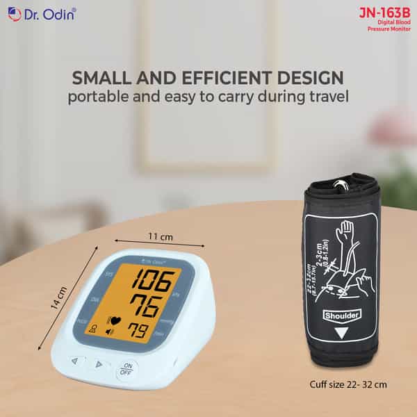 Dr. Odin Blood Pressure Monitor | Large Lcd Display|Voice Function|2 User|Usb Type-C | White Jn-163B