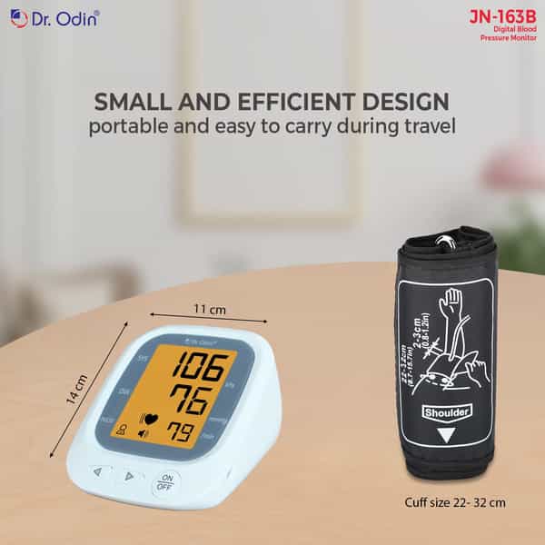 Dr. Odin Blood Pressure Monitor | Large Lcd Display|Voice Function|2 User|Usb Type-C | White Jn-163B