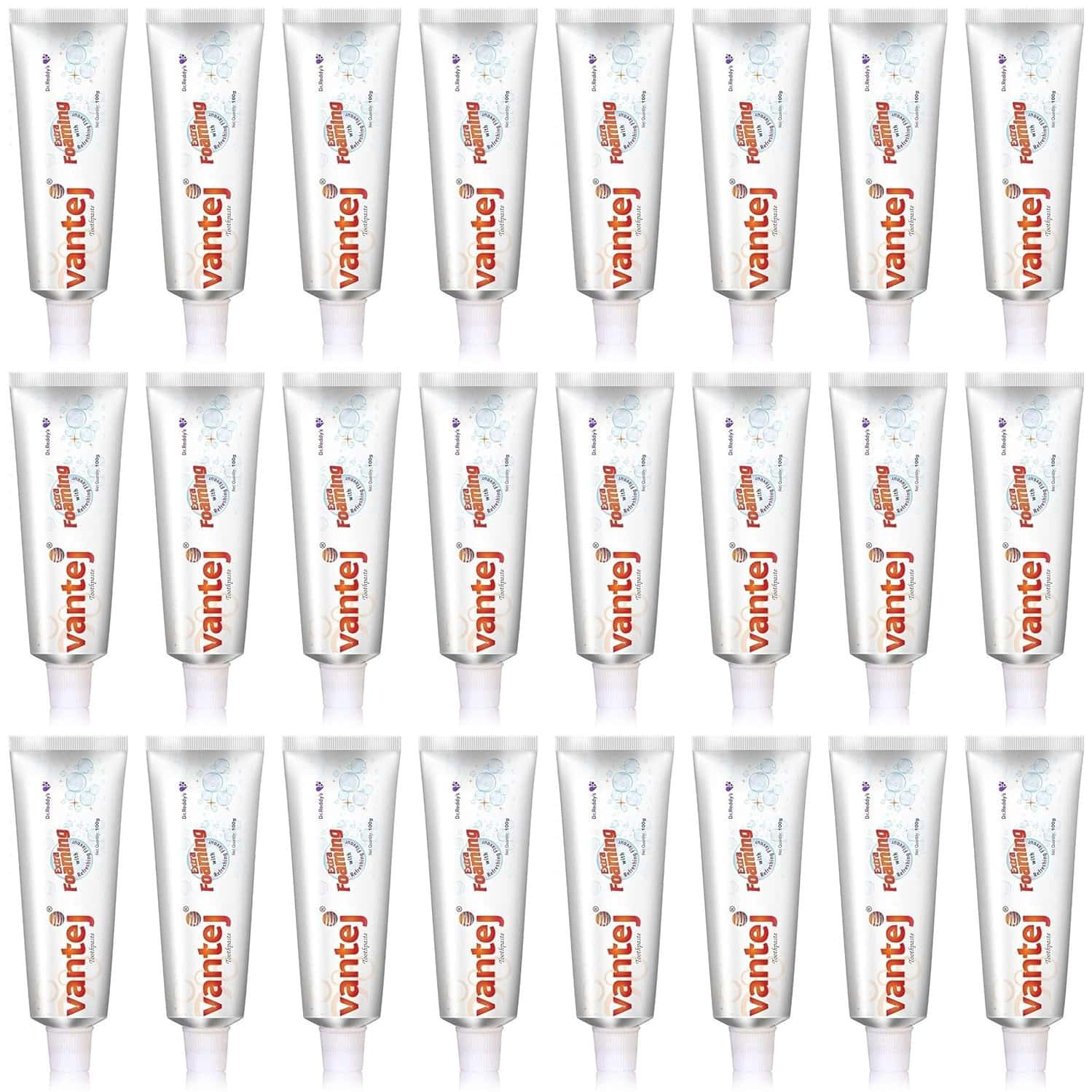 Vantej Extra Foaming With Refreshing Flavour Toothpaste 100gm (pack Of 24)