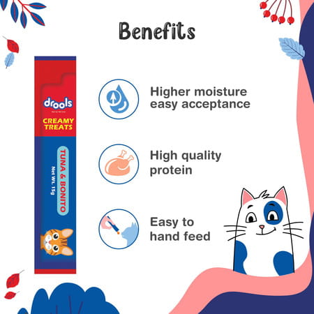 Drools Creamy Lickable Cat Treats Tuna & Bonito 25pcs | 375g Pack | All Life Stages
