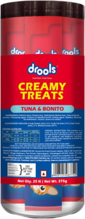 Drools Creamy Lickable Cat Treats Tuna & Bonito 25pcs | 375g Pack | All Life Stages