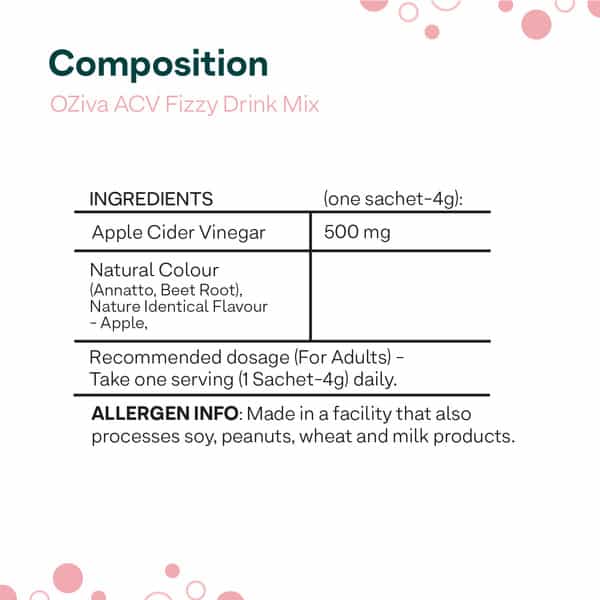 Oziva Acv Fizzy Drink For Better Weight Management & Body - Pack Of 2(12 Pcs)