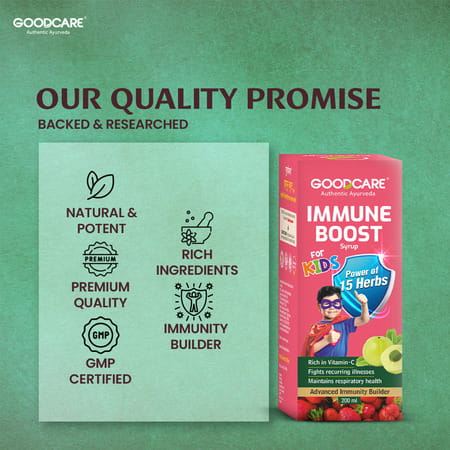 Goodcare Immune Boost Syrup 200Ml By Baidyanath | 15 Ayurvedic Herbs | Immunity & Growth
