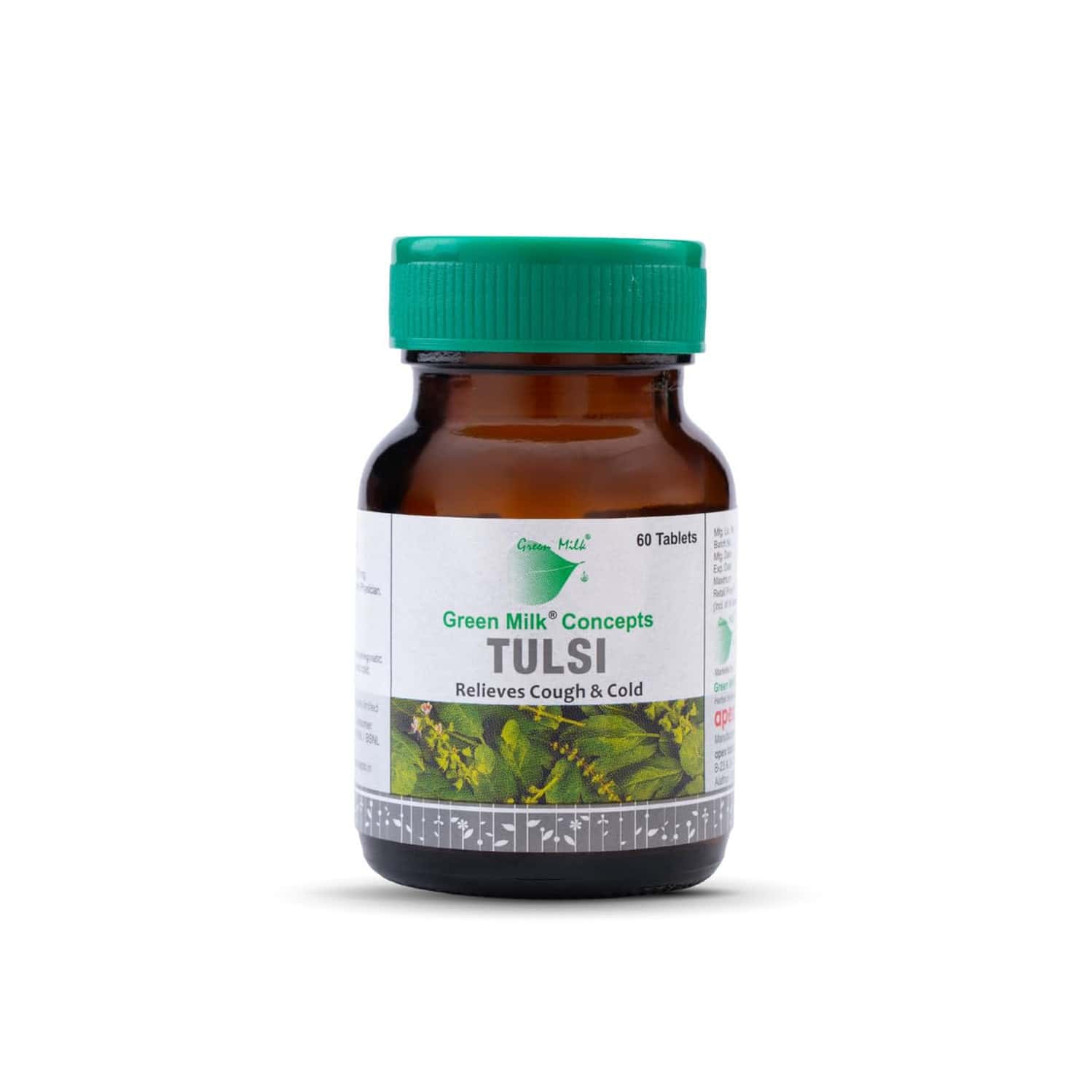 Green Milk Tulsi Tablets | Cold | Cough & Immunity Support | 60 Tablets