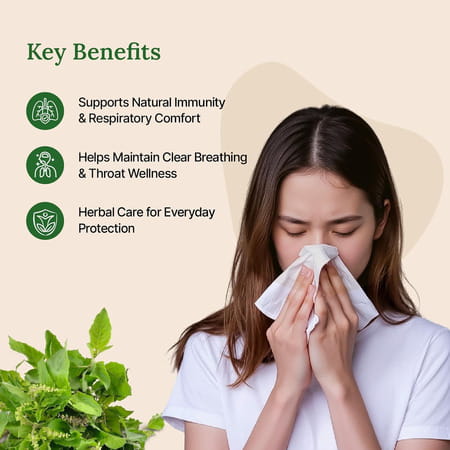 Green Milk Tulsi Tablets | Cold | Cough & Immunity Support | 60 Tablets