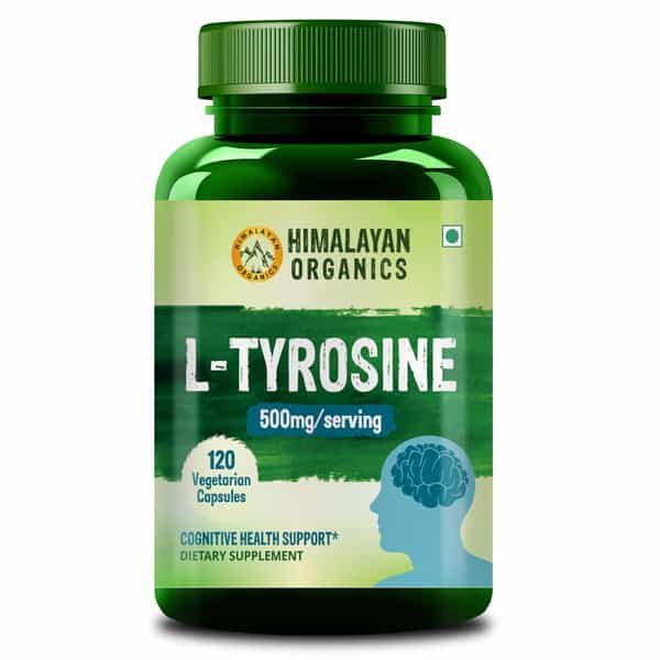 Himalayan Organics L Tyrosine 500 Mg | Cognitive Health Support | Bottle | 120 Veg Capsules