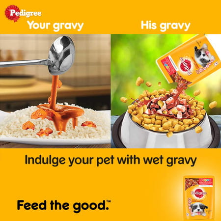 Pedigree Puppy Wet Dog Food | Chicken And Liver Chunks Flavour In Gravy With Vegetables | 90 X 70 G
