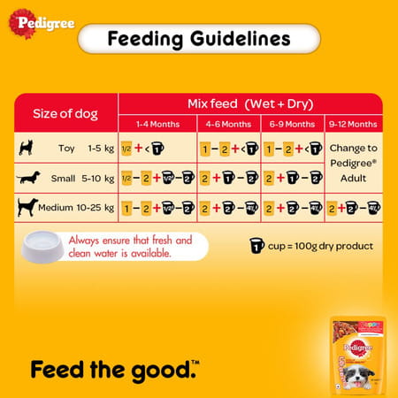 Pedigree Puppy Wet Dog Food | Chicken And Liver Chunks Flavour In Gravy With Vegetables | 90 X 70 G