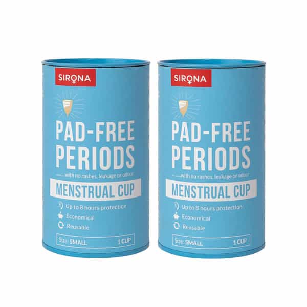 Sirona Reusable Menstrual Cup For Women - Small Size With Pouch (Pack Of 2)