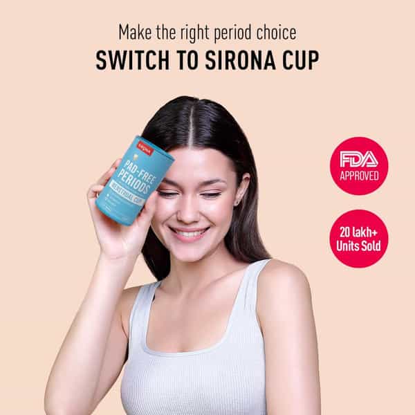 Sirona Reusable Menstrual Cup For Women - Small Size With Pouch (Pack Of 2)