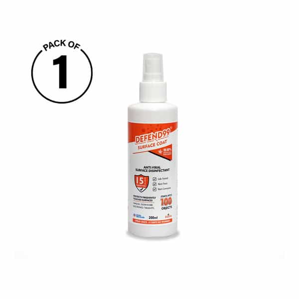 Defend99 Surface Coat - 15 Days Surface Antimicrobial Coating Sanitizer Spray Bottle. - Pack Of 1