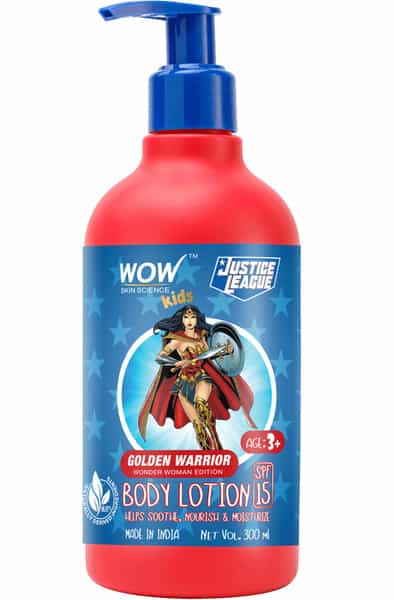 Wow Skin Science Kids Body Lotion - Spf 15 - Golden Warrior Wonder Woman Edition - 300Ml