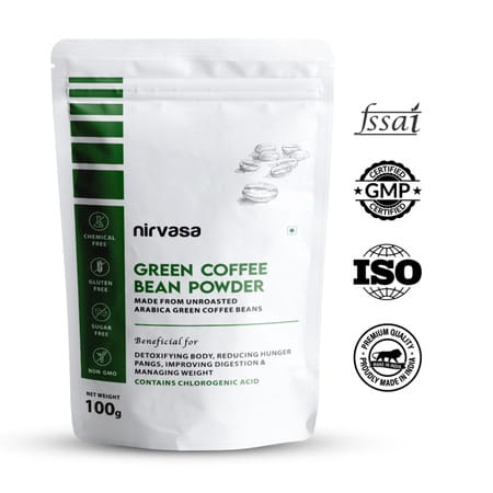 Nirvasa Unroasted Arabica Green Coffee Bean Powder With Chlorogenic Acid (100 G)